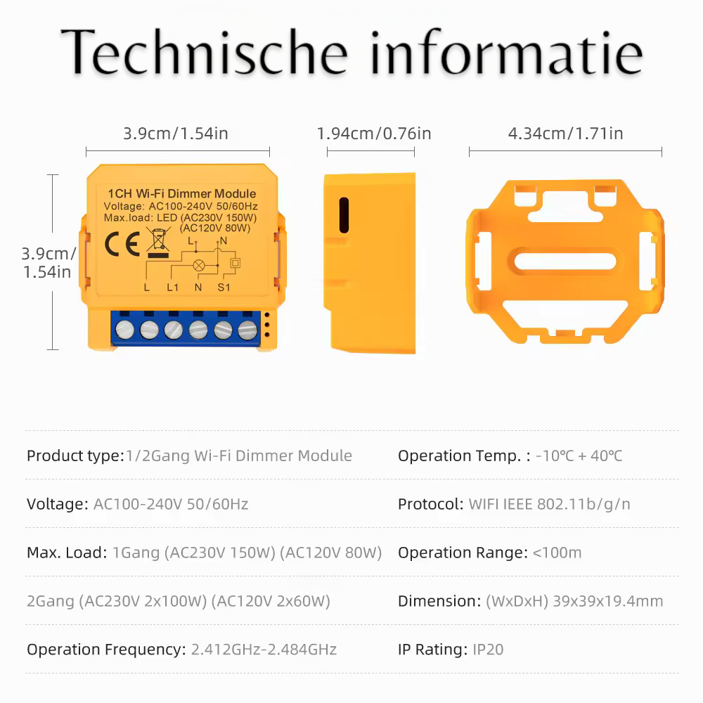 Slimme Inbouw Dimmer Module Weg Geschikt Voor Led Tot Watt