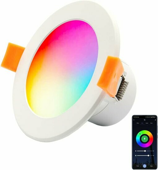 Intelligenter WiFi Einbau-Spot (2x) (Downlight) RGB WW+CW 9W | 105mm &Oslash; Einbauma&szlig;