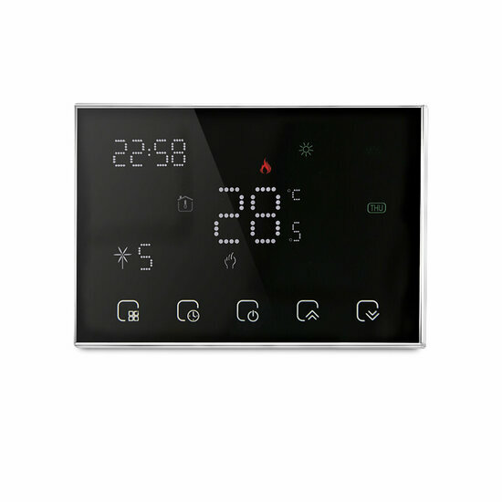 Wifi Draadloze Thermostaat met Touchscreen voor alle type verwarming (zwart)