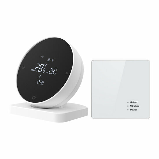 Wifi Draadloze Thermostaat met Touchscreen voor C.V. Installatie (zwart/wit)