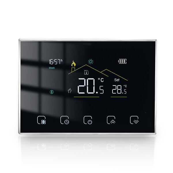 WiFi Einbau-Thermostat mit Touchscreen f&uuml;r Heizung (schwarz)