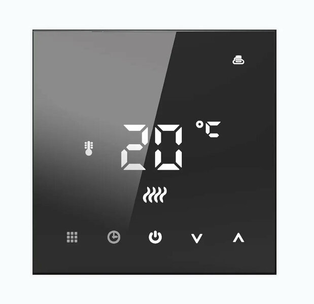 Thermostat encastr&eacute; Wifi avec &eacute;cran tactile pour installation C.V. (noir)