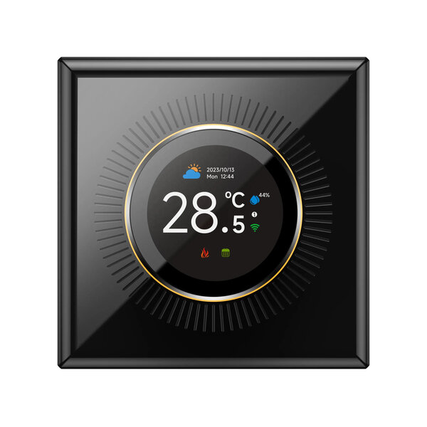 Wifi Built-in Thermostat with Rotary Knob for Central Heating Installation (black)