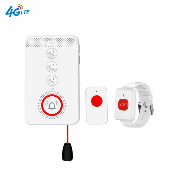 SOS Alarm set 4G with button, watch and pull cord from bass station