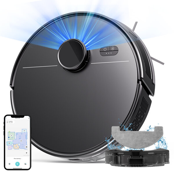 Wifi Robotstofzuiger met Dweilfunctie &ndash; XL Waterreservoir, Slimme Navigatie &amp; App-bediening