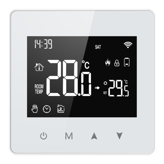 Thermostat mural Wifi Zigbee avec &eacute;cran tactile pour installation C.V. (noir/blanc)