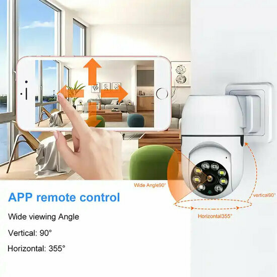 Wifi Beveiligings Camera 2,4Ghz met directe EU 230v netstroom aansluiting