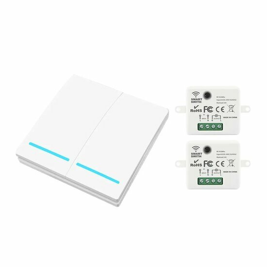 RF 433Mhz Smart Wireless Switch White (2-button)