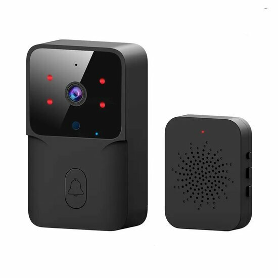 Cam&eacute;ra de porte Wifi Fisheye 1280P (noire)