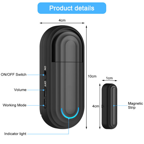 Smart WiFi Door/Window Sensor Black