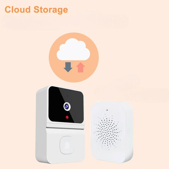 WiFi Doorbell Camera Fisheye 1280P (white)