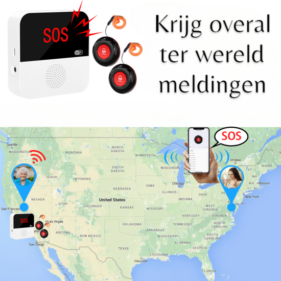 SOS-Alarmset inkl. Wei&szlig;er Uhr f&uuml;r Senioren (inkl. Externem Display)