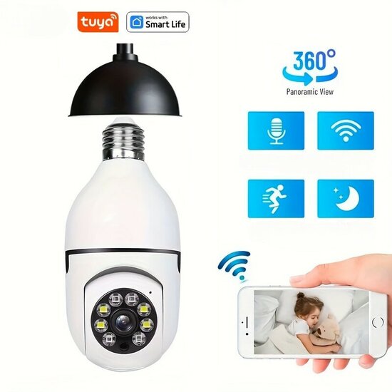 WiFi Security Camera 360&deg; E27 Screw 2.4Ghz (Tuya)