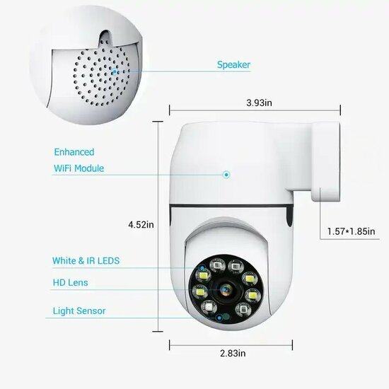 Cam&eacute;ra de s&eacute;curit&eacute; Wifi 2,4Ghz avec connexion directe 230V EU