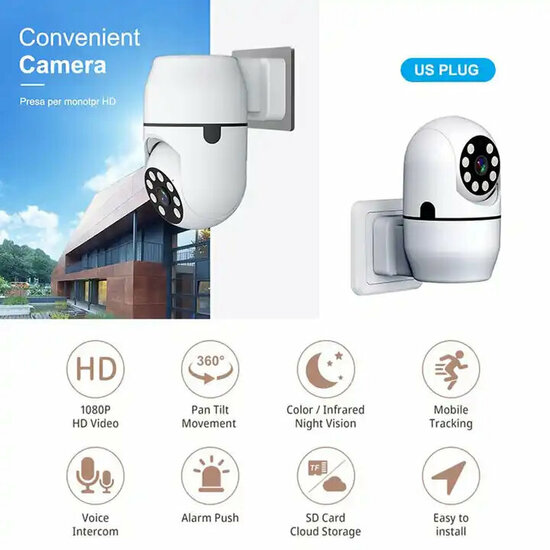 WiFi Security Camera 2.4Ghz with EU 230V Power