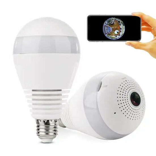 WiFi Security Camera &quot;Fisheye&quot; E27 Screw