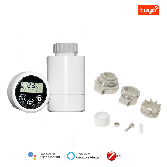 Set de vannes thermostatiques programmables intelligentes + passerelle Zigbee 3.0 &quot;Basic 1&quot;