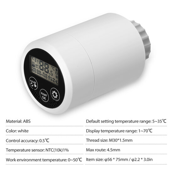 Set of Smart Programmable Radiator Valves + Zigbee 3.0 Gateway &quot;Basic 1&quot;