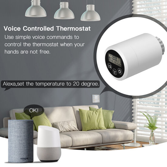 Set Slimme Programmeerbare Radiatorknoppen + Zigbee 3.0 Gateway &quot;Basic 1&quot;