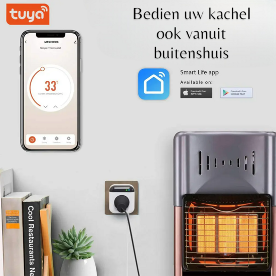 Wifi Stekker Thermostaat max 10Amp (Verwarming &amp; Airco)