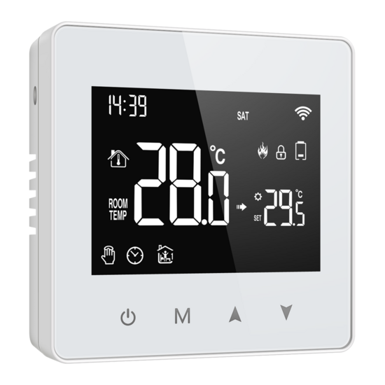 Zigbee WiFi Aufputz-Thermostat mit Touchscreen f&uuml;r Heizung (schwarz/wei&szlig;)