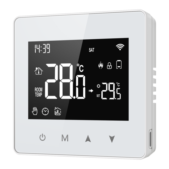 Zigbee WiFi Aufputz-Thermostat mit Touchscreen f&uuml;r Heizung (schwarz/wei&szlig;)