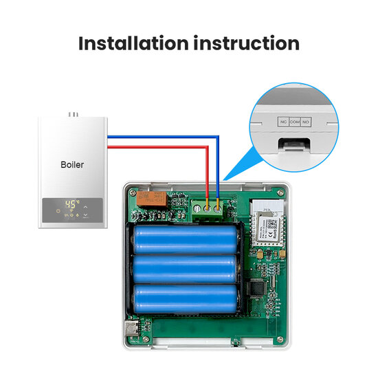 Zigbee WiFi Aufputz-Thermostat mit Touchscreen f&uuml;r Heizung (schwarz/wei&szlig;)