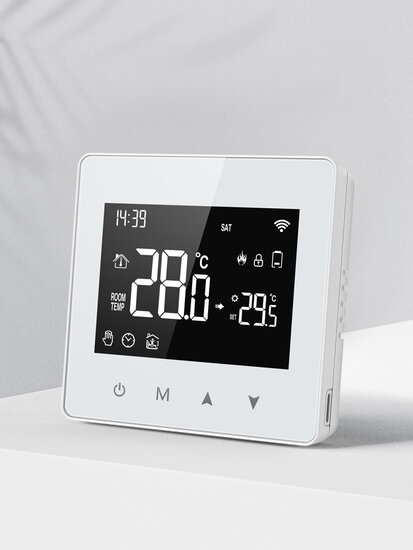 WiFi Wall Thermostat with Touchscreen for Heating (black/white)