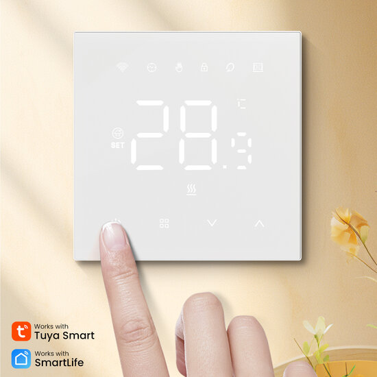 WiFi Einbau-Thermostat mit Touchscreen f&uuml;r Heizung (schwarz)