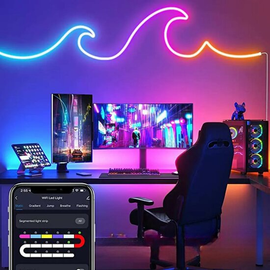 Smart WiFi Neon LED Strip RGB 10m IP67 (waterproof)