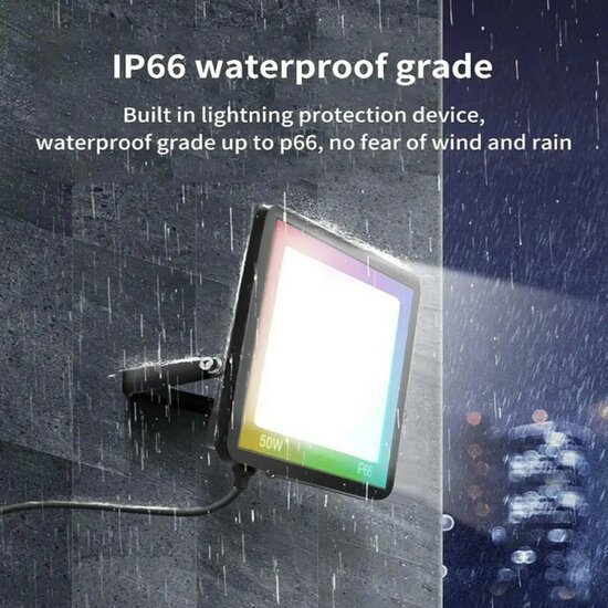 WiFi Floodlight RGBCW 100W IP66 (waterproof)