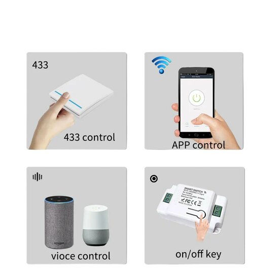 RF 433Mhz Slimme Draadloze Schakelaar Wit (2-knoppen)