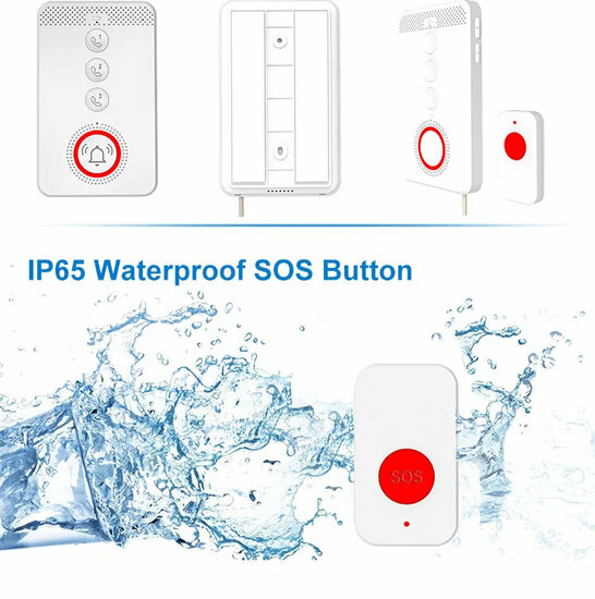 SOS Alarm set 4G with button, watch and pull cord from bass station