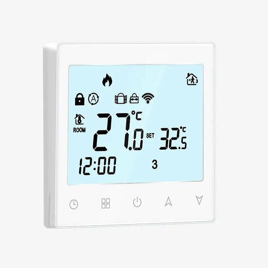 Wifi Inbouw Thermostaat (chrono) met Touchscreen voor C.V. Installatie (wit)