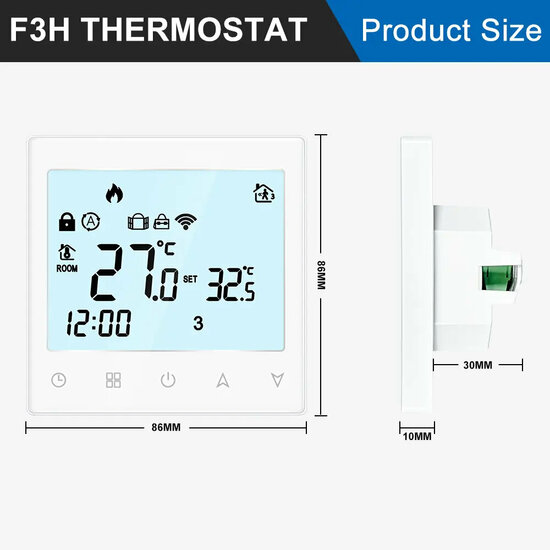 Wifi Built-in Thermostat (chrono) with Touchscreen for C.V. Installation (white)