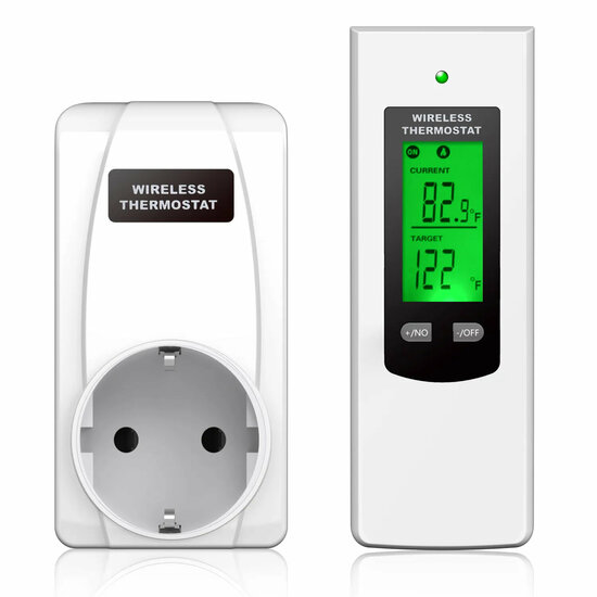 Plug Thermostat max 16Amp (Heating &amp; Air Conditioning) with remote control