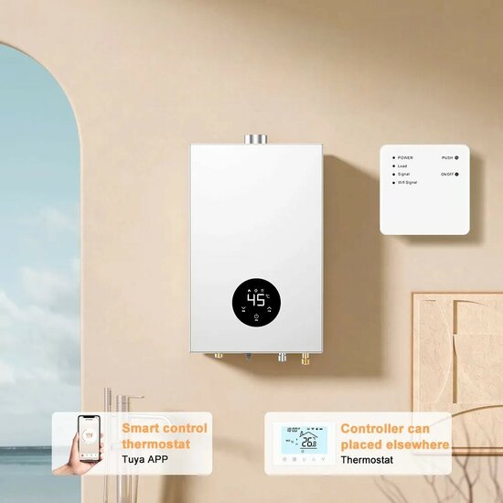 Wifi Wireless Thermostat with Touchscreen for central heating and boiler heating (white)